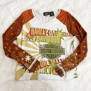 Y2K Harley Davidson Long Sleeve Graphic Tee